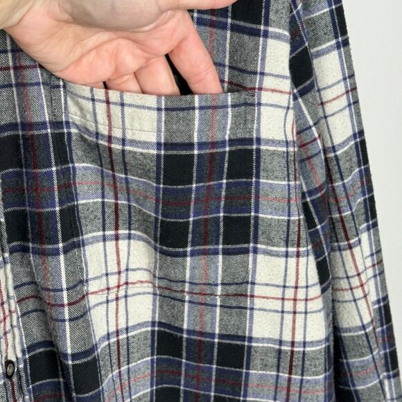 Eddie Bauer Mens Button Up Flannel Shirt XL Blue Cotton Lumberjack Cabin Cozy - Picture 10 of 12